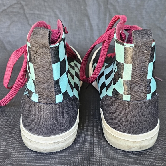 Demon Slayer blue black checker High Tops Men's Size 8 - Picture 5 of 8